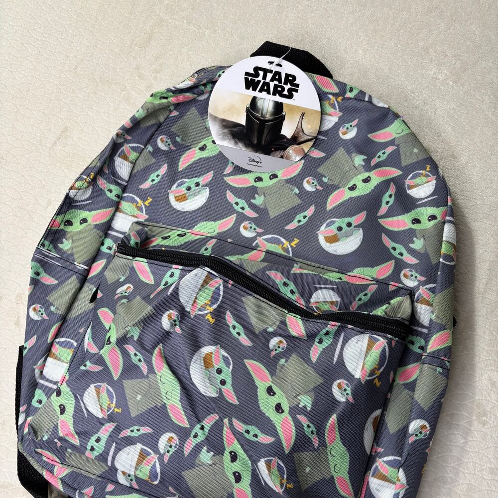 Disney Star Wars Mandalorian Grogu Baby Yoda Backpack All Over Print NWT